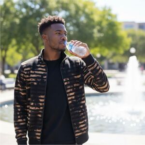 Exclusive Range by Uni Fit Striped Zip-Up Hoodie size Large